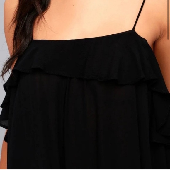 NWT Free People Cascade Black Ruffle Romantic Top S - Picture 4 of 5